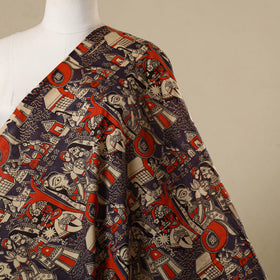Multicolor - printed cotton kalamkari fabric 28