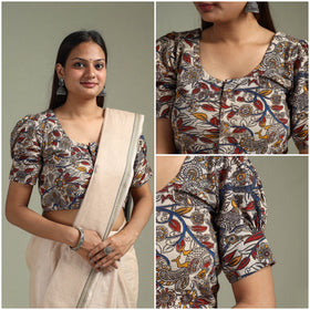 Printed cotton kalamkari readymade blouse 03 - handcrafted