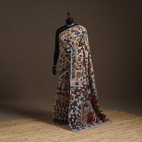 Printed cotton kalamkari saree 01 - handcrafted