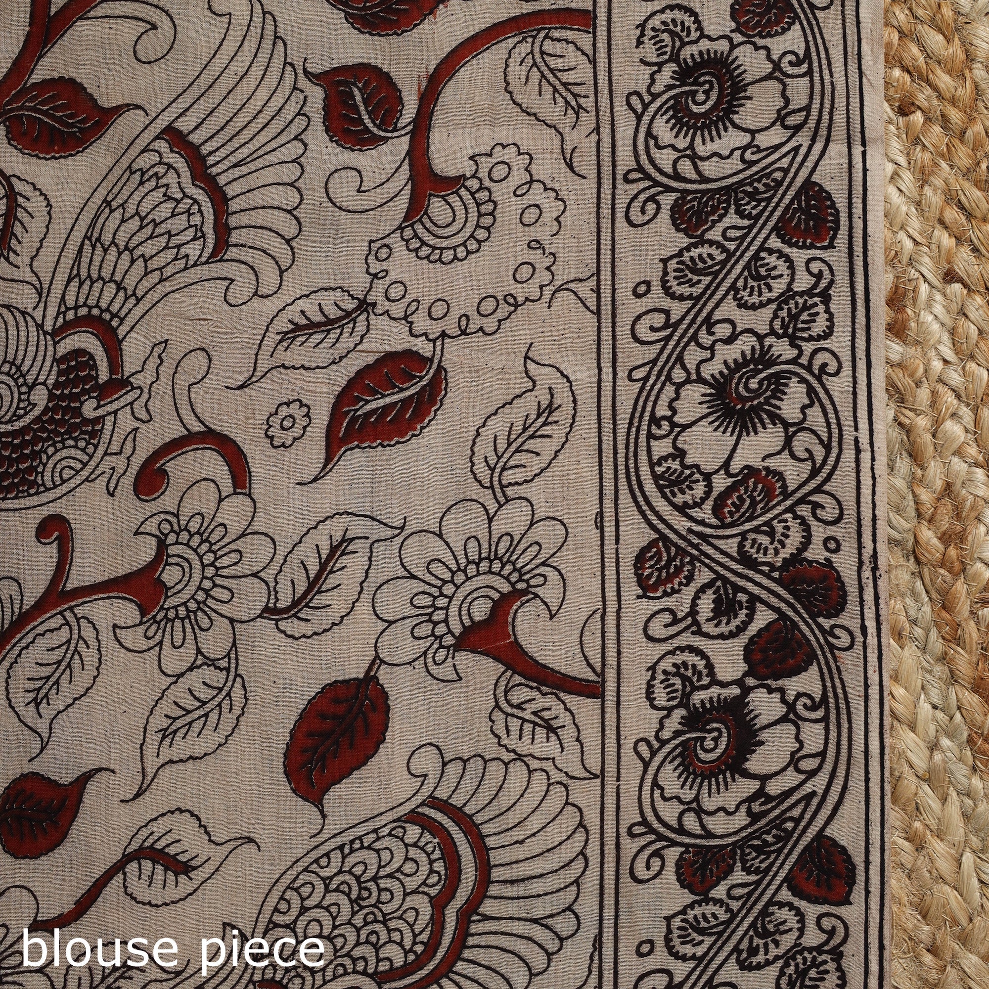 Printed cotton kalamkari saree 01 - handcrafted