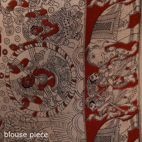 Multicolor - printed cotton kalamkari saree 07 - handcrafted