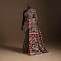 Multicolor - printed cotton kalamkari saree 07 - handcrafted