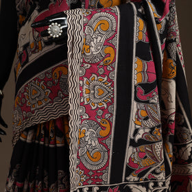 Printed cotton kalamkari saree 23 - handcrafted