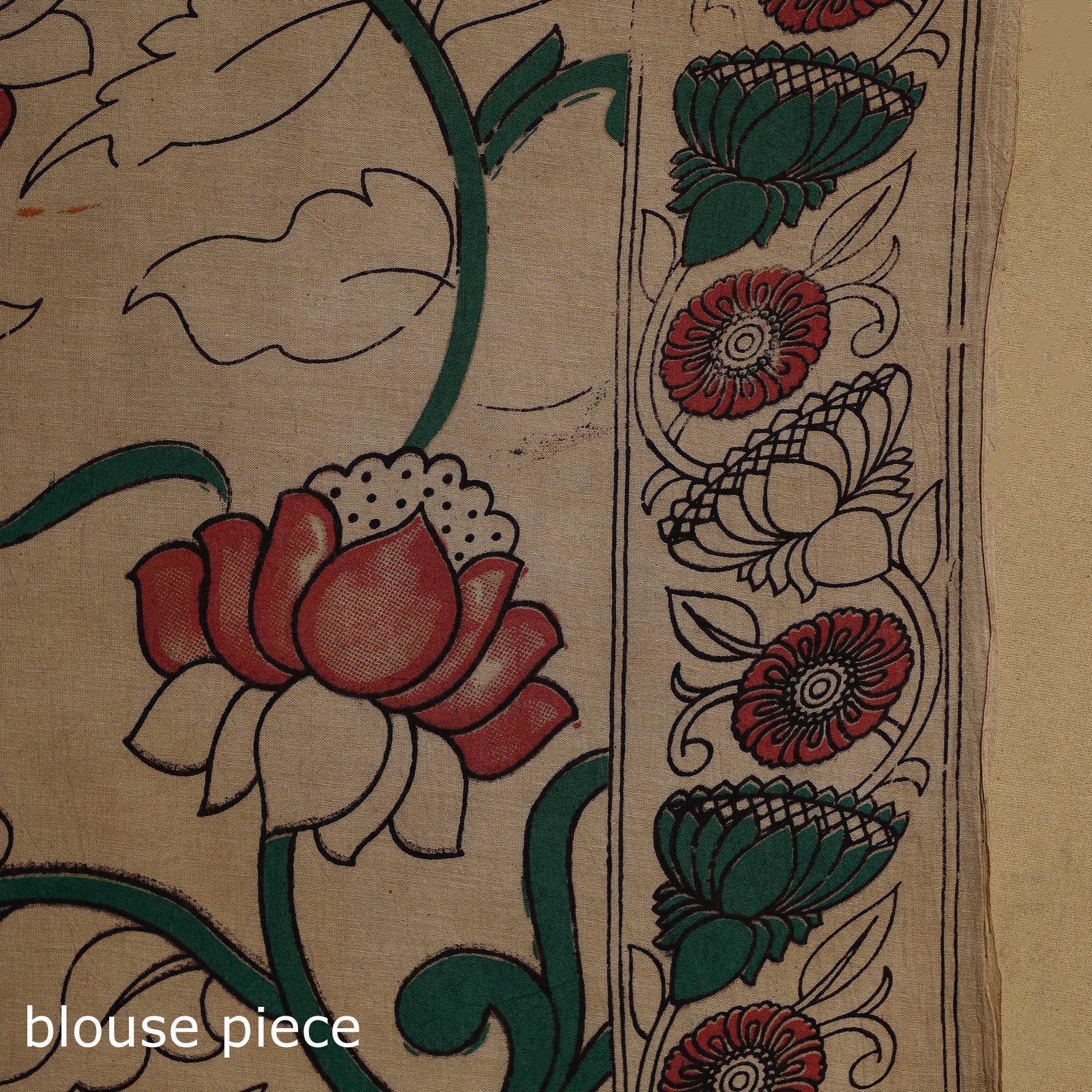 Printed cotton kalamkari saree 40 - handcrafted