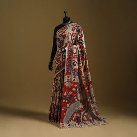 Printed cotton kalamkari saree 44 - handcrafted