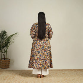 Buy Multicolor Printed Cotton A-Line Kalamkari Kurta