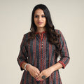 Multicolor - Ajrakh Block Printed Cotton Long Kurta