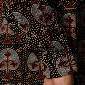 Ajrakh Block Printed Cotton Men Full Sleeve Shirt