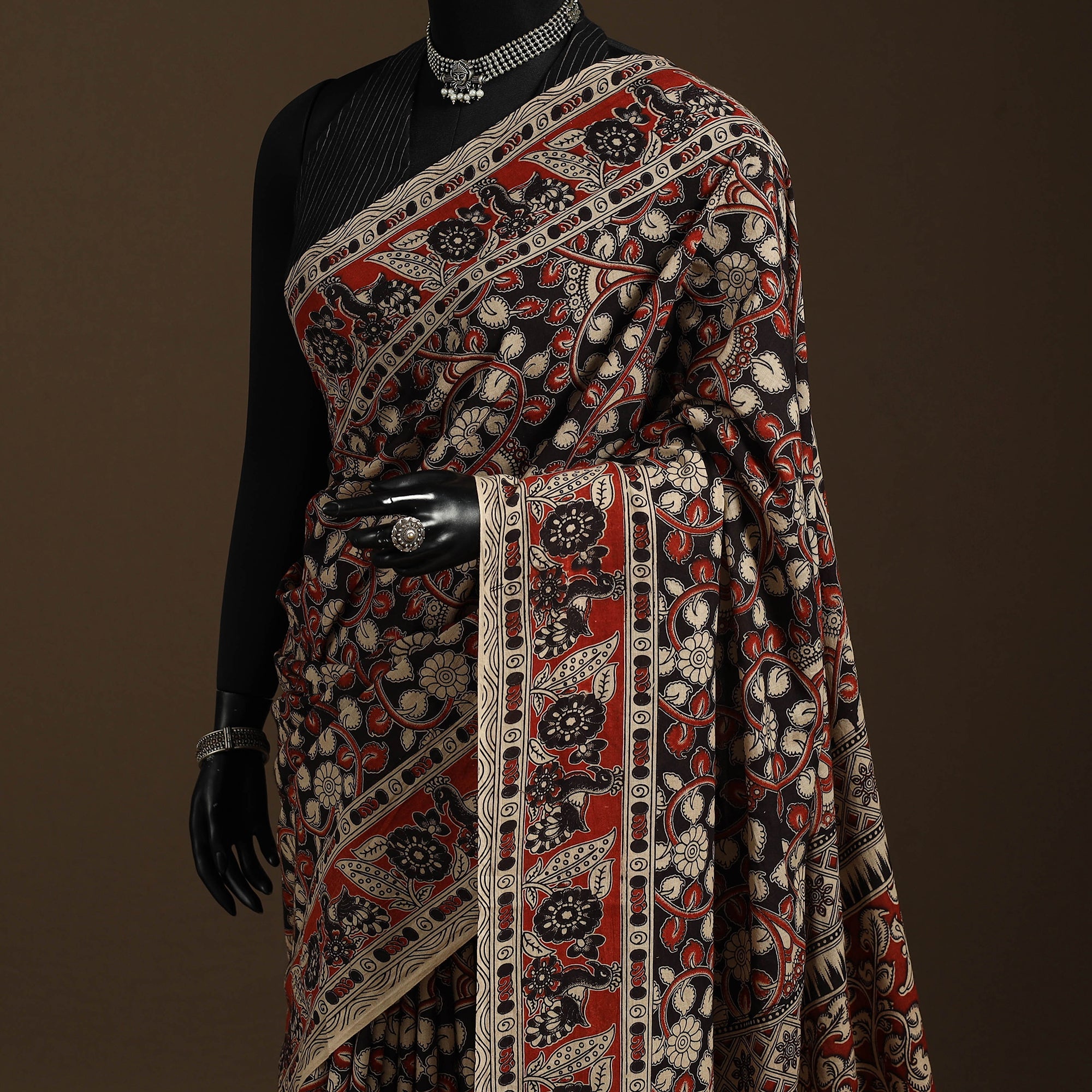 Multicolor - printed cotton nellore kalamkari saree 05