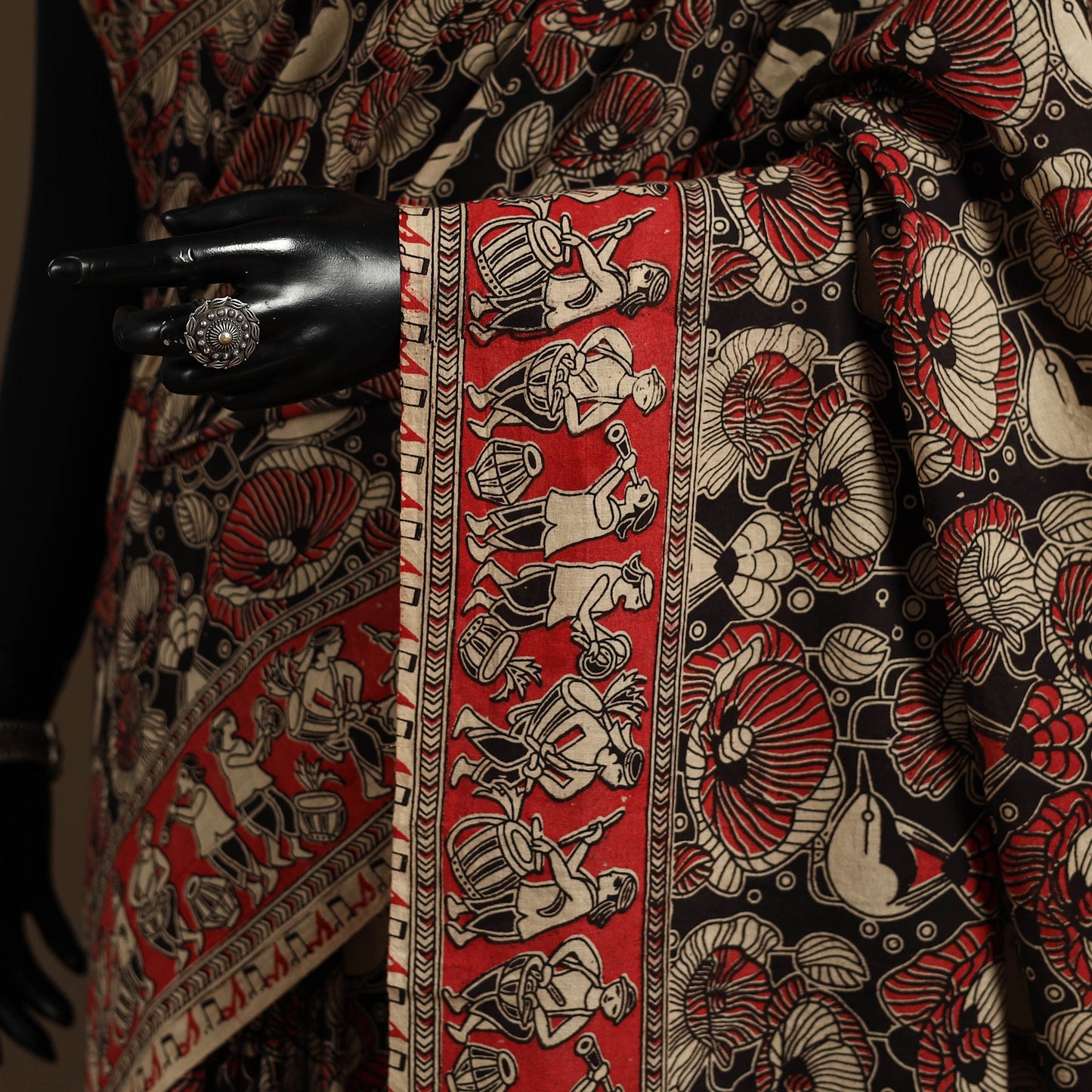 Multicolor - printed cotton nellore kalamkari saree 09