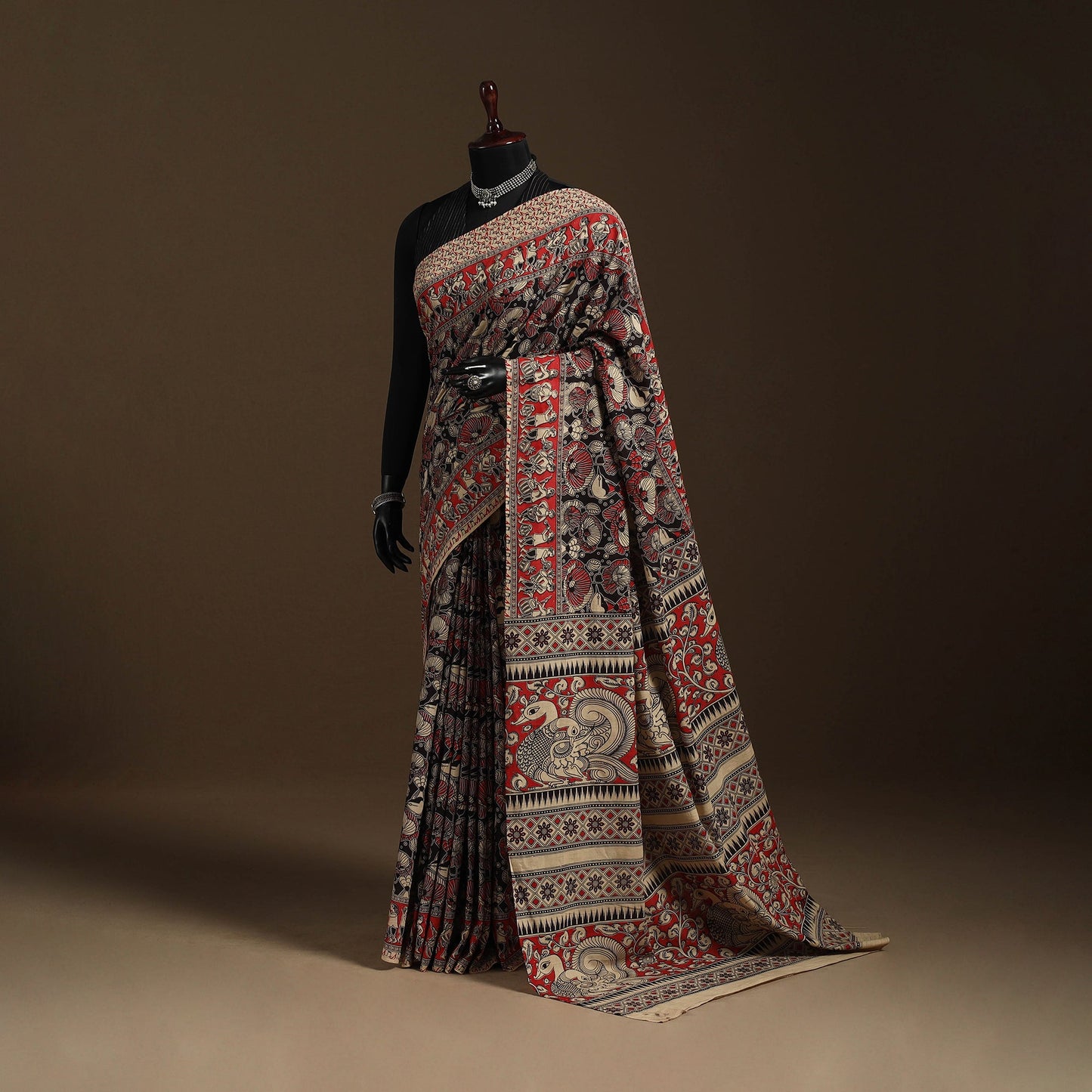 Multicolor - printed cotton nellore kalamkari saree 09