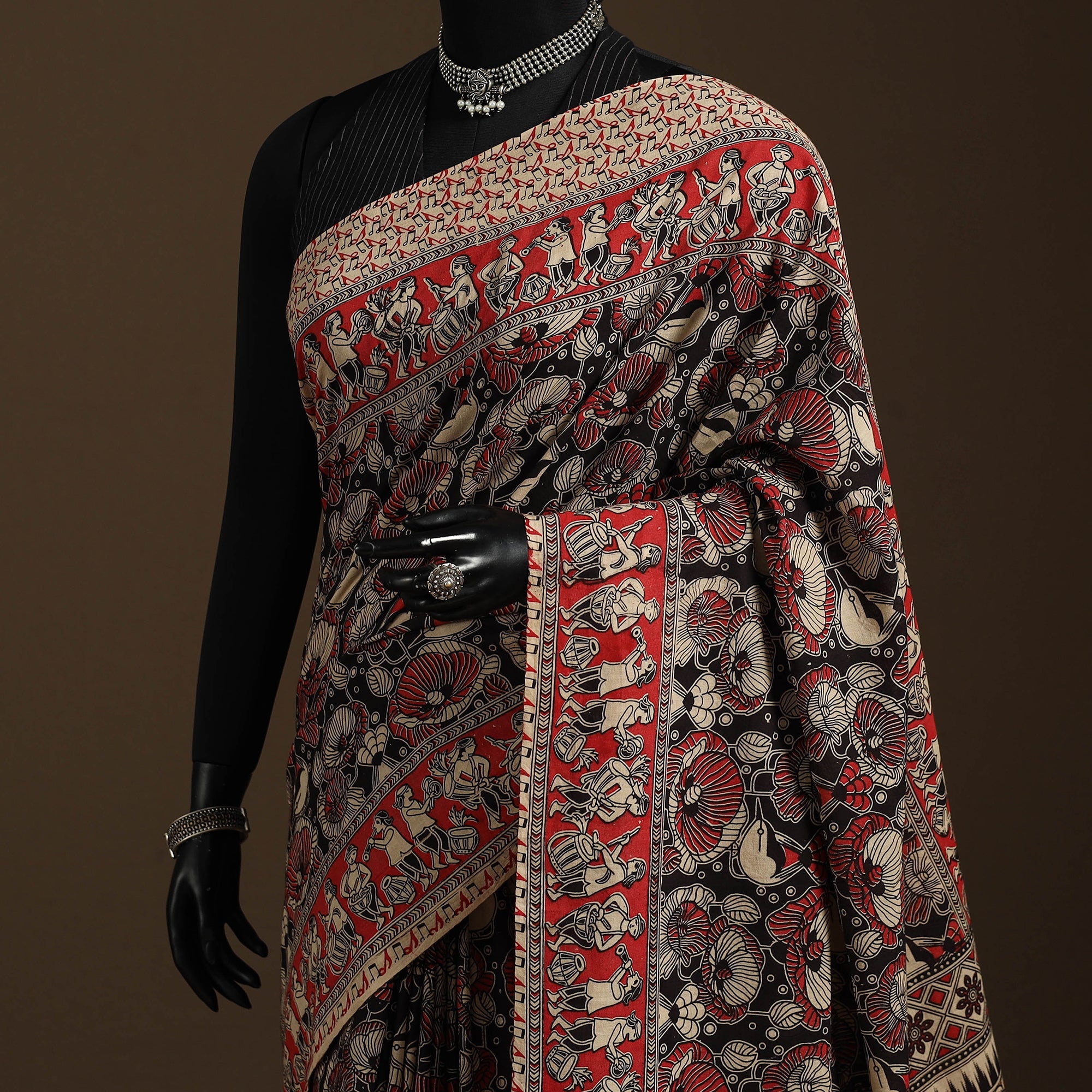 Multicolor - printed cotton nellore kalamkari saree 09