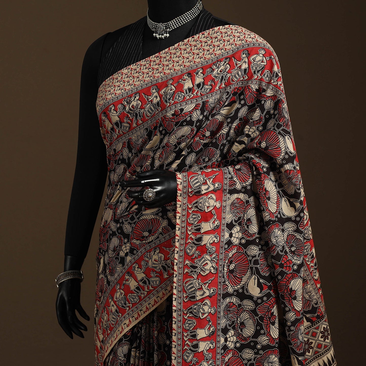 Multicolor - printed cotton nellore kalamkari saree 09