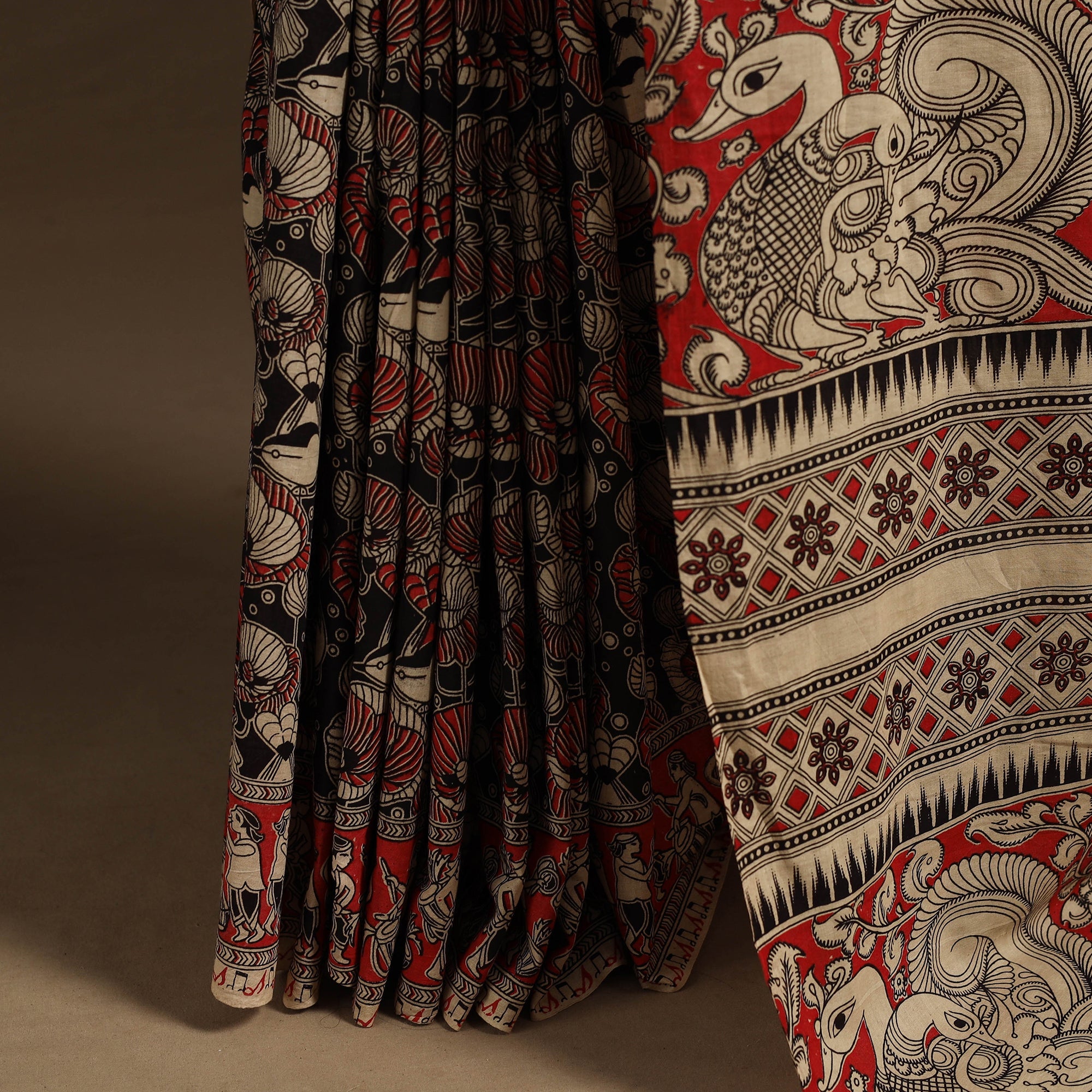 Multicolor - printed cotton nellore kalamkari saree 09