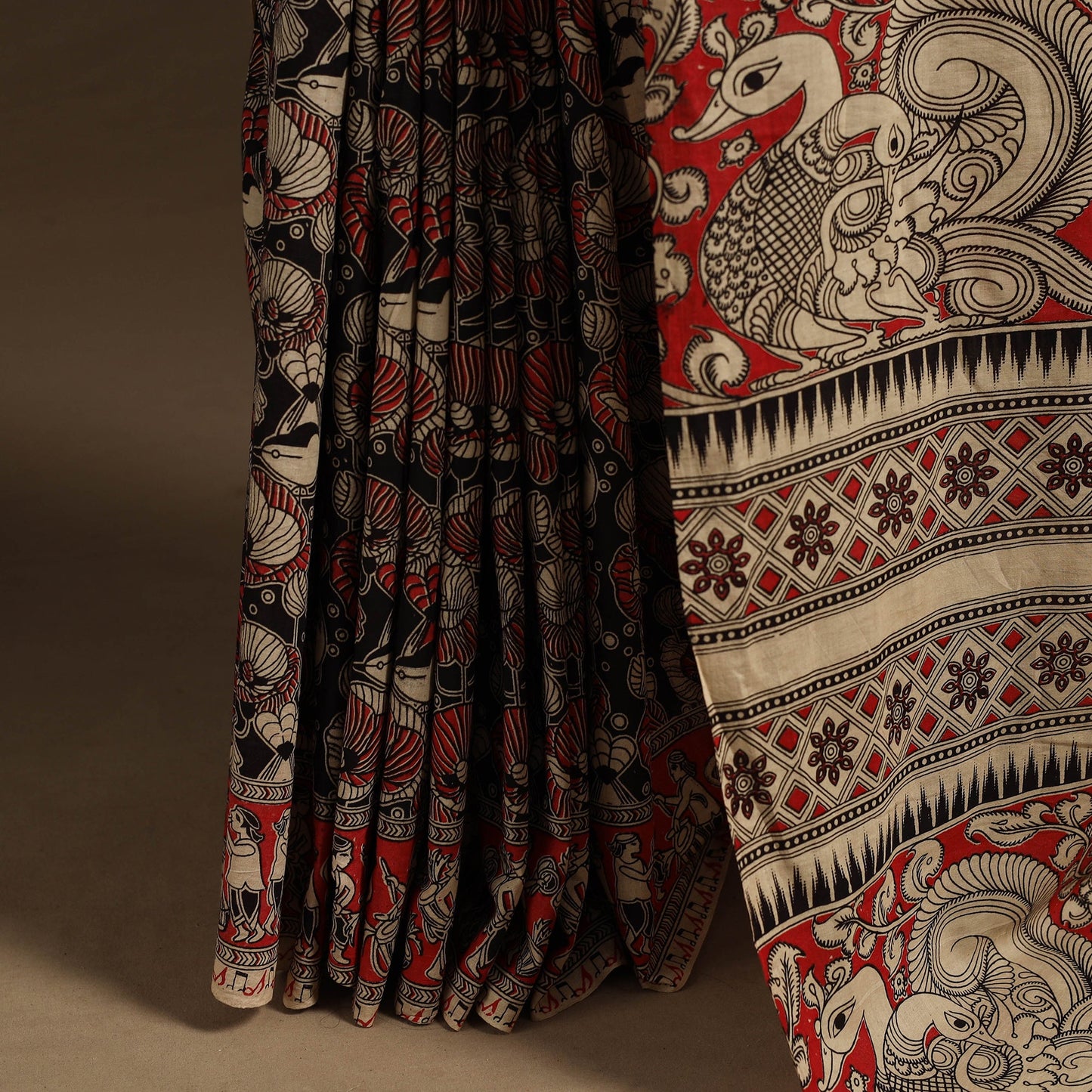 Multicolor - printed cotton nellore kalamkari saree 09