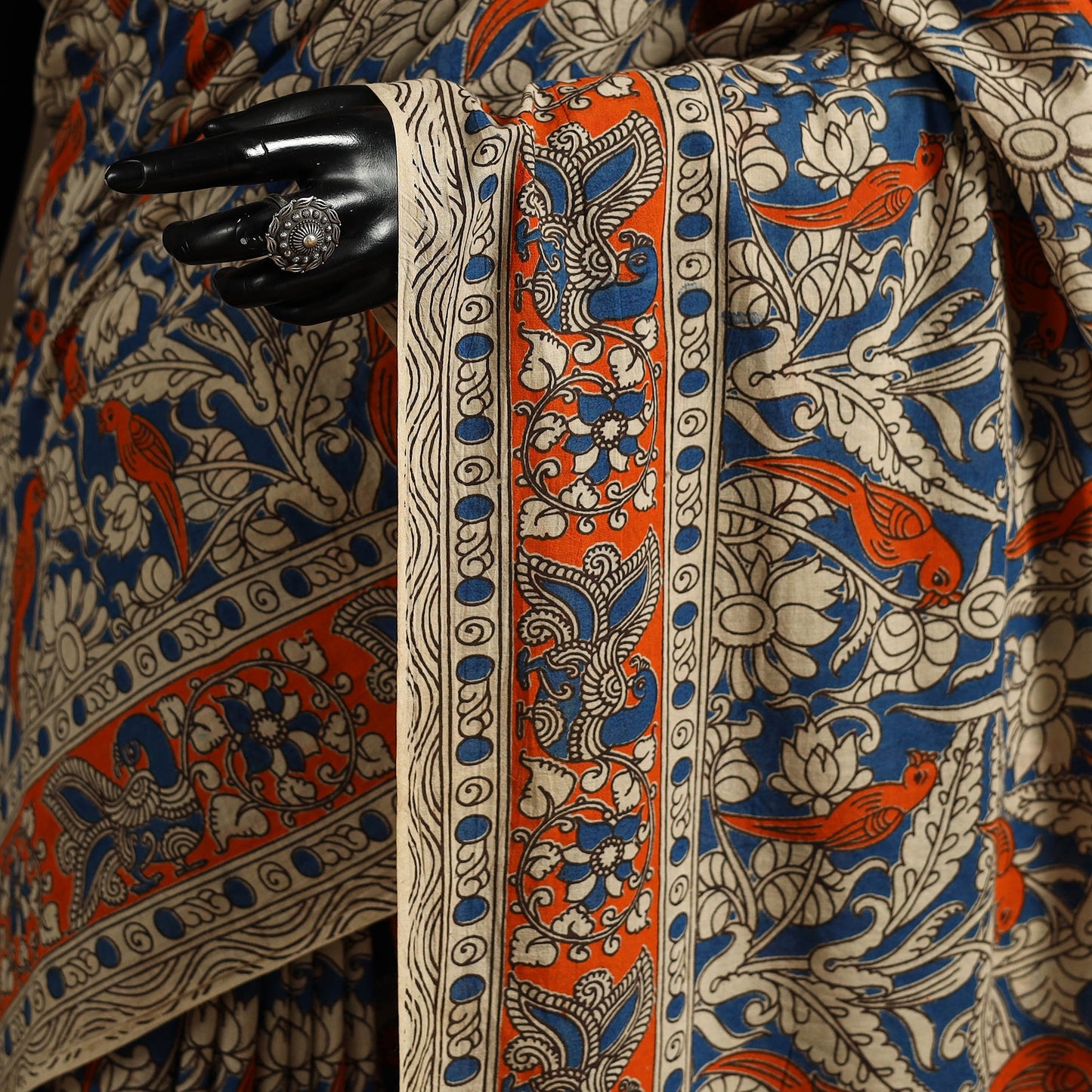 Multicolor - printed cotton nellore kalamkari saree 17