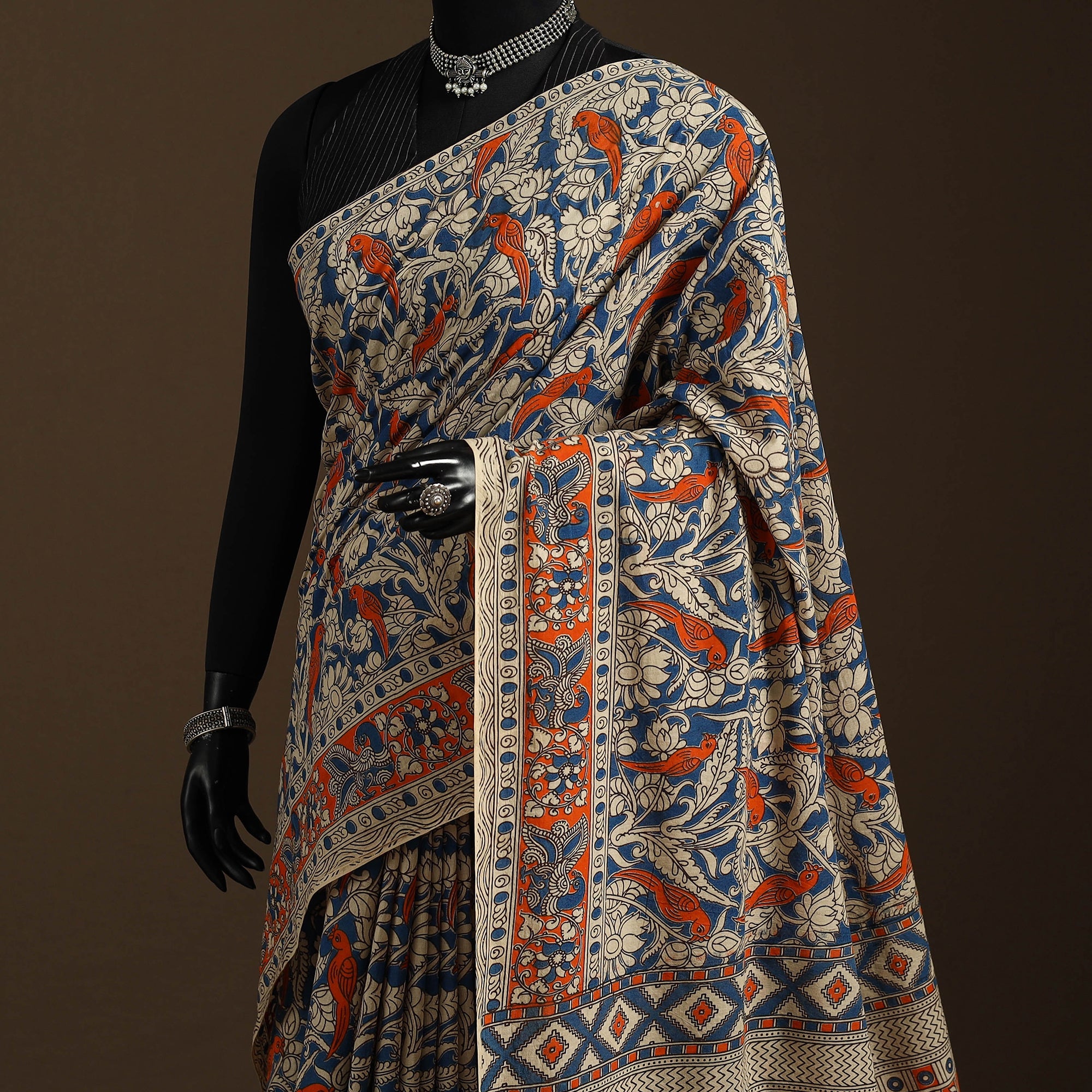 Multicolor - printed cotton nellore kalamkari saree 17