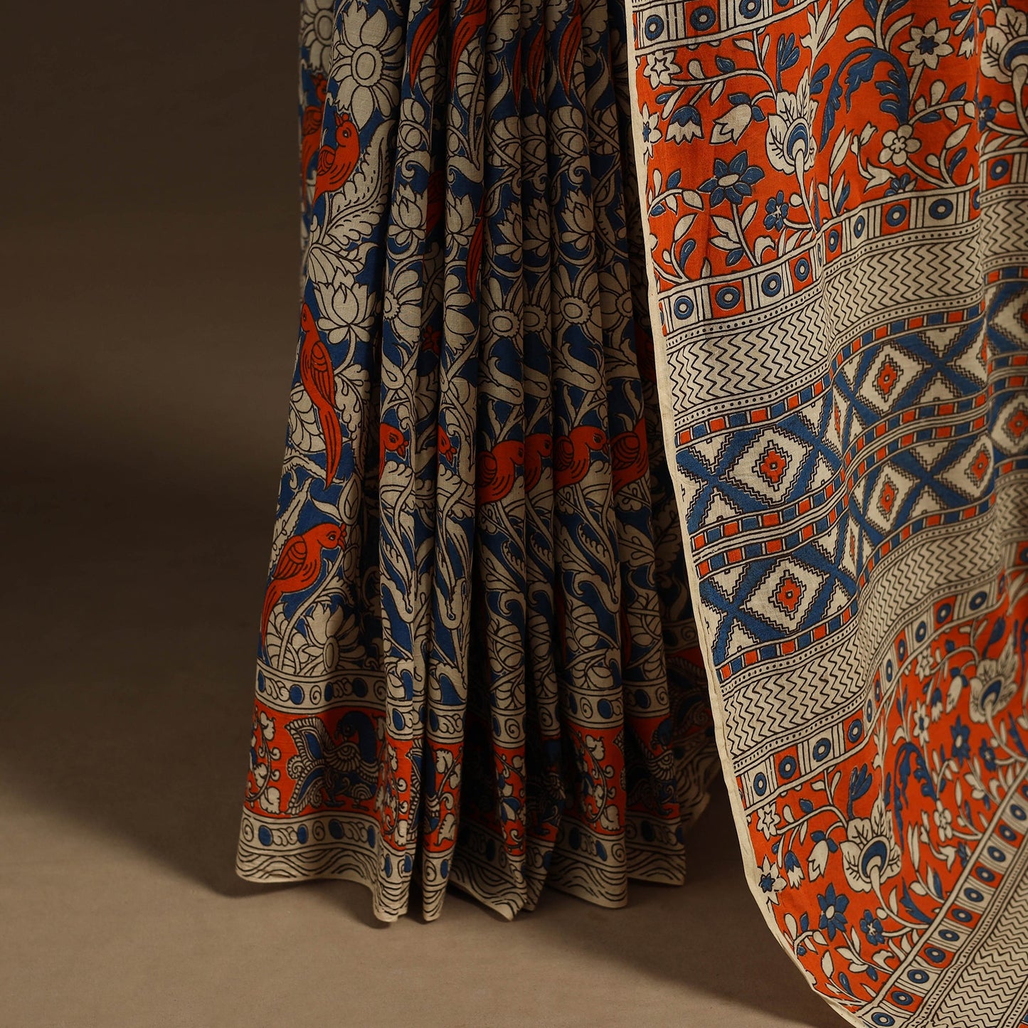 Multicolor - printed cotton nellore kalamkari saree 17