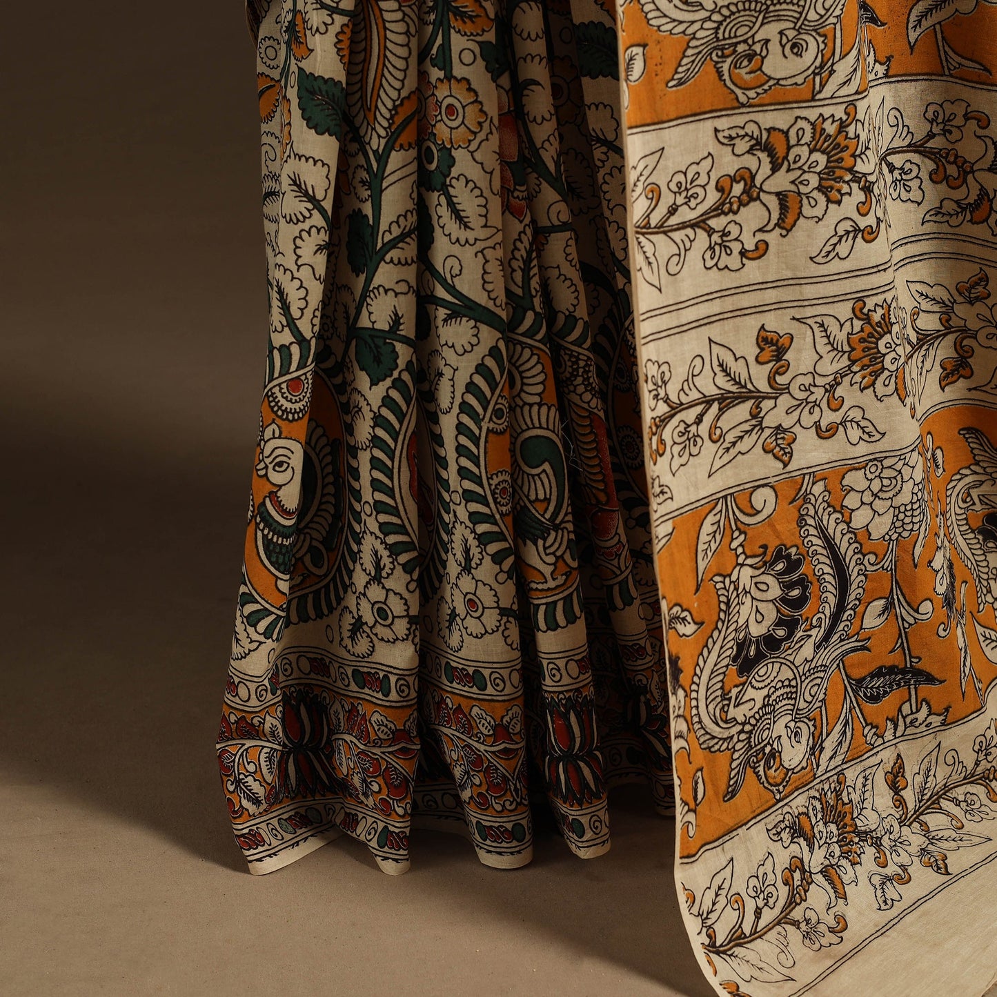 Multicolor - printed cotton nellore kalamkari saree 49