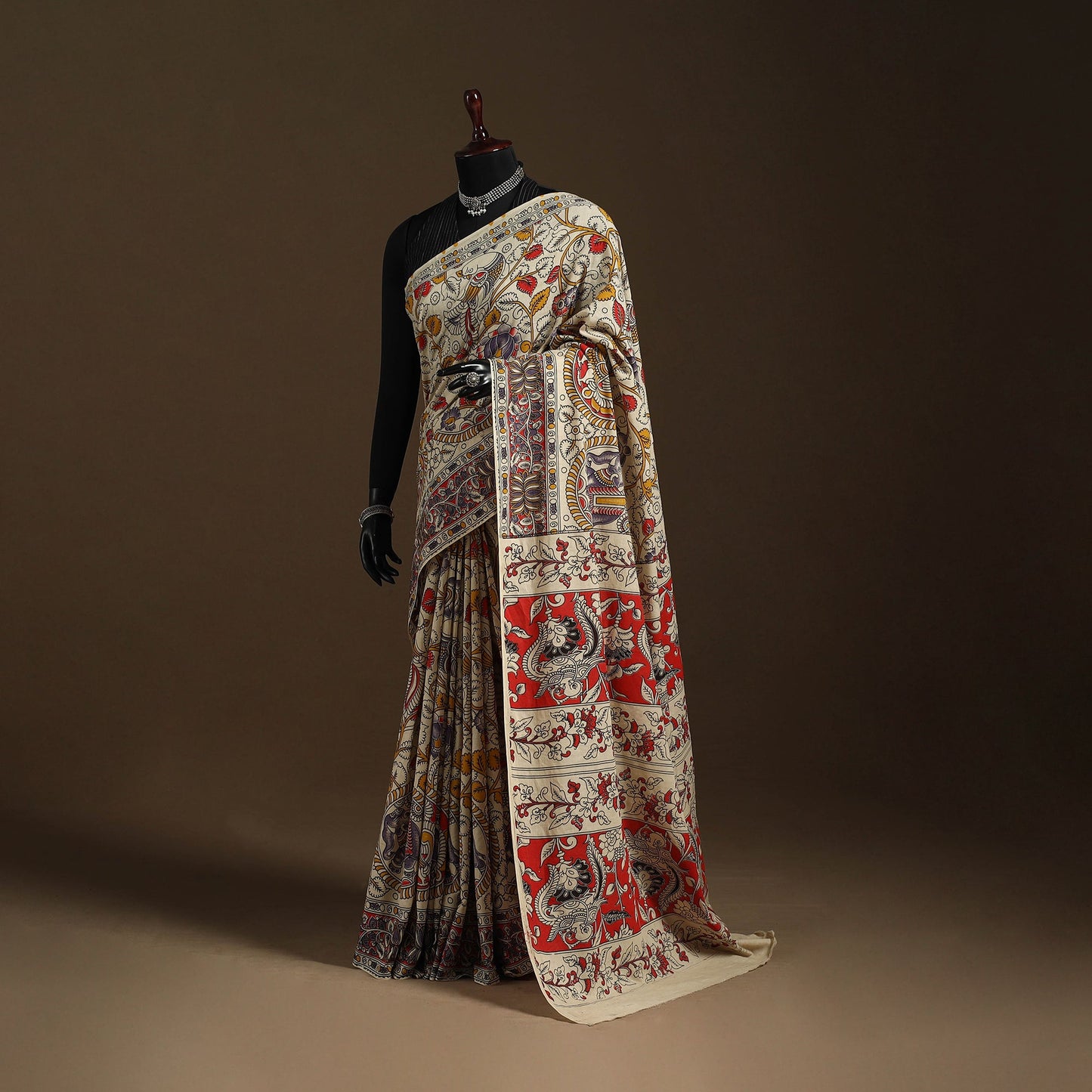 Multicolor - printed cotton nellore kalamkari saree 71