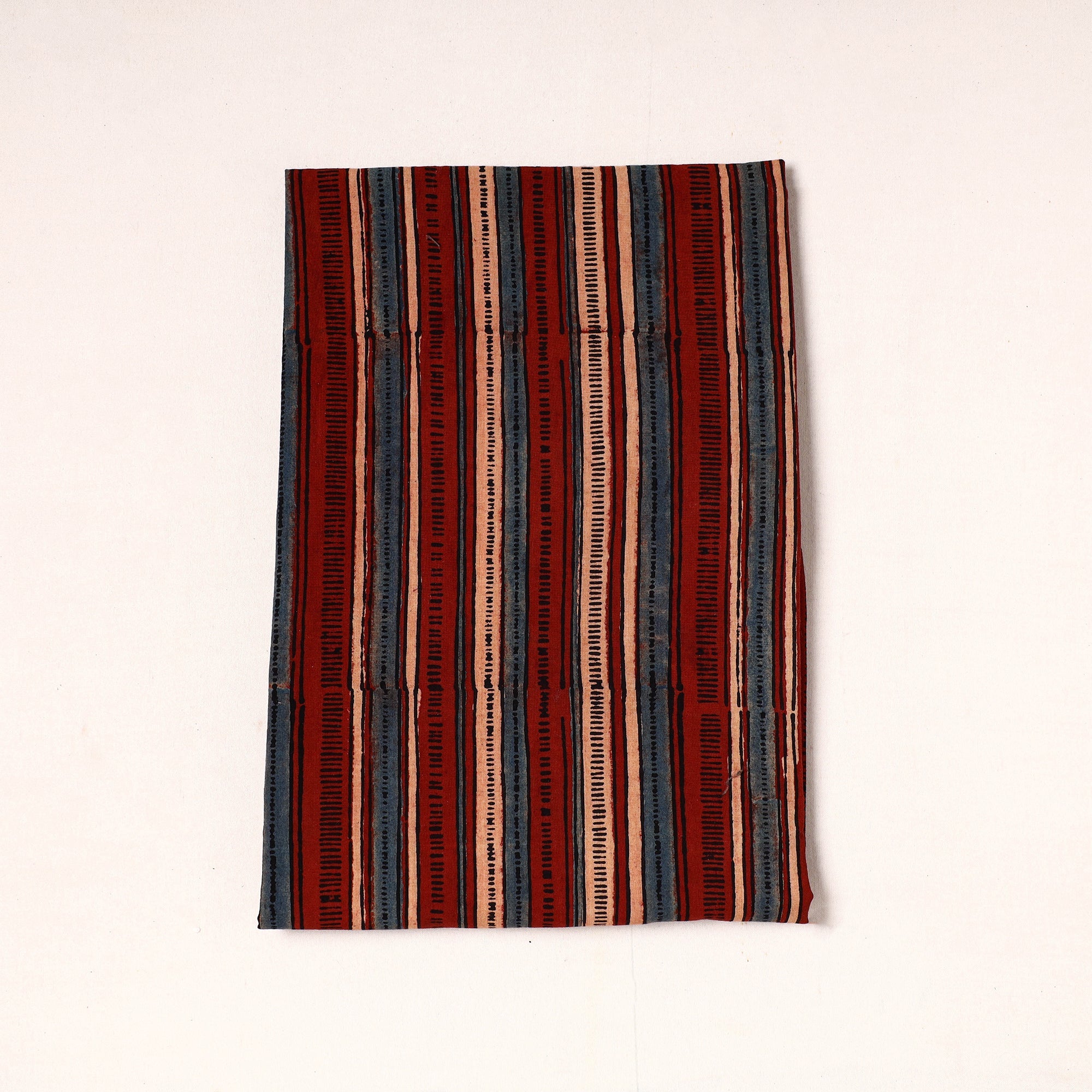 Multicolor - Ajrakh Block Printed Cotton Precut Fabric (1 meter) 46