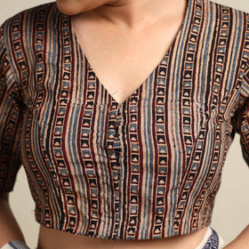 Buy Ajrakh Block Printed Cotton Stitched Blouse Online at iTokri.com