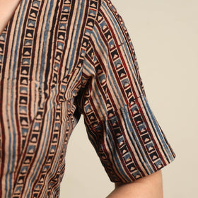 Buy Ajrakh Block Printed Cotton Stitched Blouse Online at iTokri.com