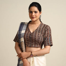 Buy Ajrakh Block Printed Cotton Stitched Blouse Online at iTokri.com