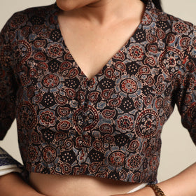 Buy Ajrakh Block Printed Cotton Stitched Blouse Online at iTokri.com