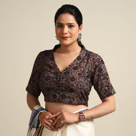 Buy Ajrakh Block Printed Cotton Stitched Blouse Online at iTokri.com