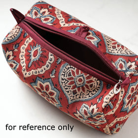  Ajrakh Block Printed Cotton Toiletry Bags (Set of 3) 