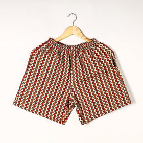  Ajrakh Block Printed Cotton Unisex Boxer/Shorts 
