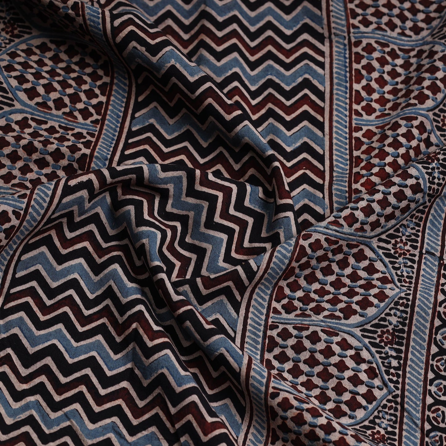 Buy Ajrakh Block Printed Cotton Kurta Material - 3 meter Online at iTokri.com