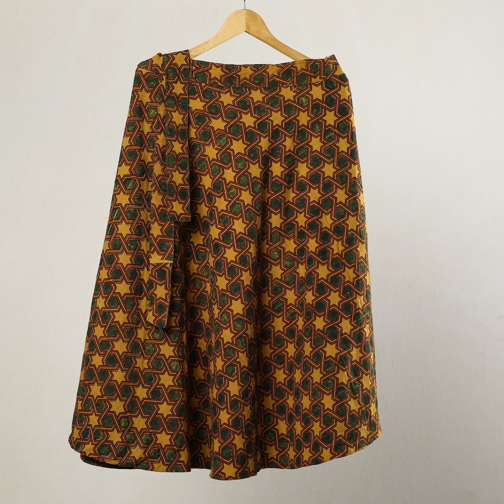  Ajrakh Block Printed Cotton Wrap Around Skirt 01 