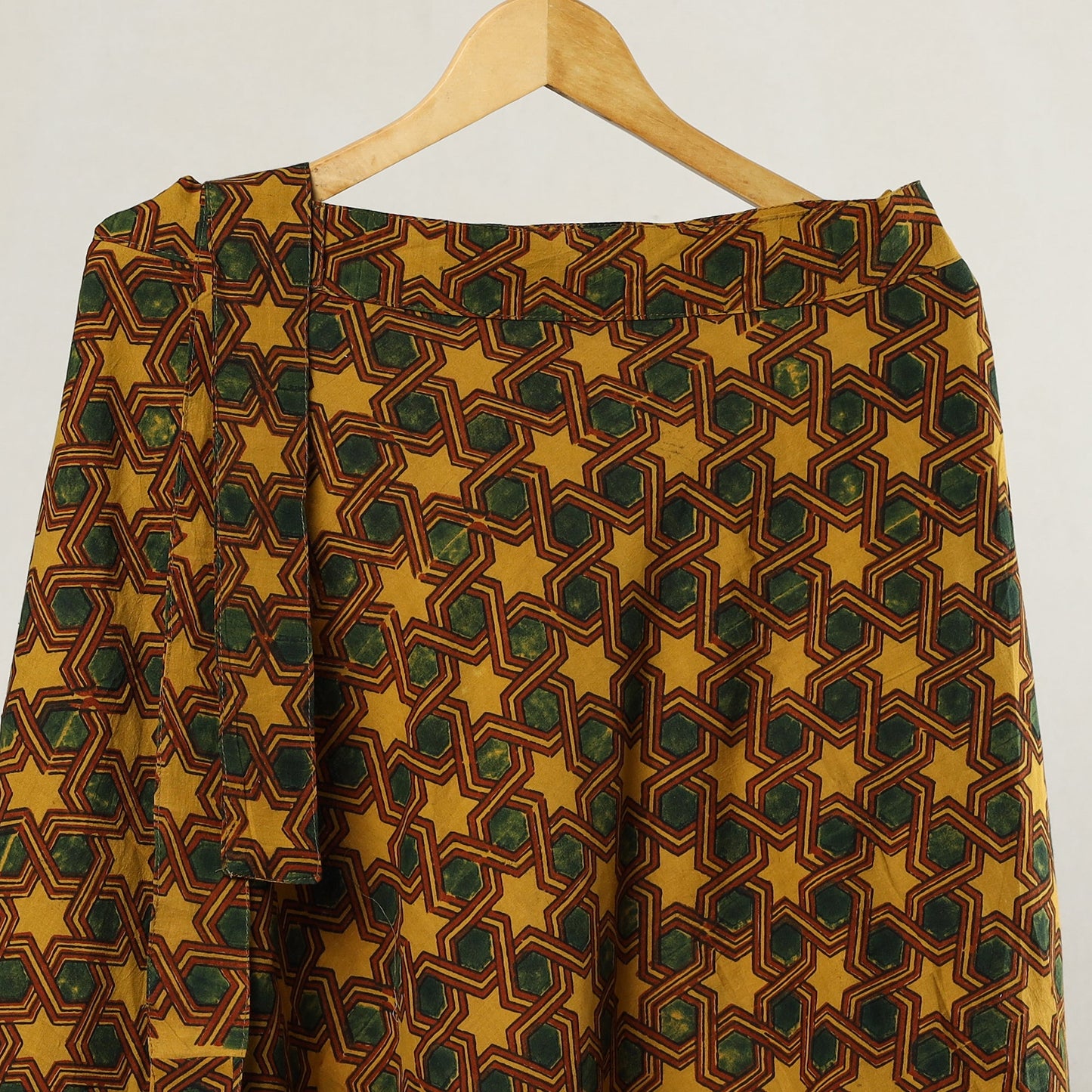  Ajrakh Block Printed Cotton Wrap Around Skirt 01 