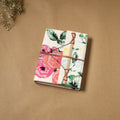 Printed fabric cover handmade paper notebook with thread
