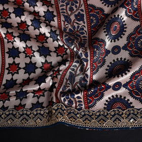 Printed modal silk blouse piece with lace work 22