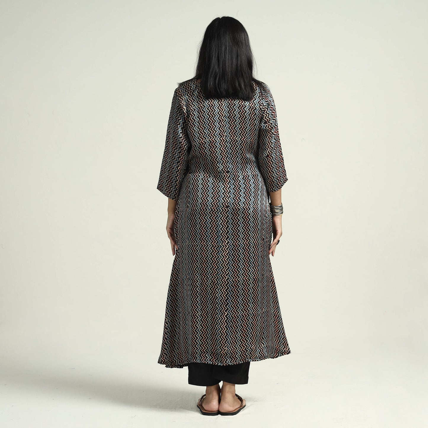  Ajrakh Block Printed Modal Silk Kurta with Palazzo Set 