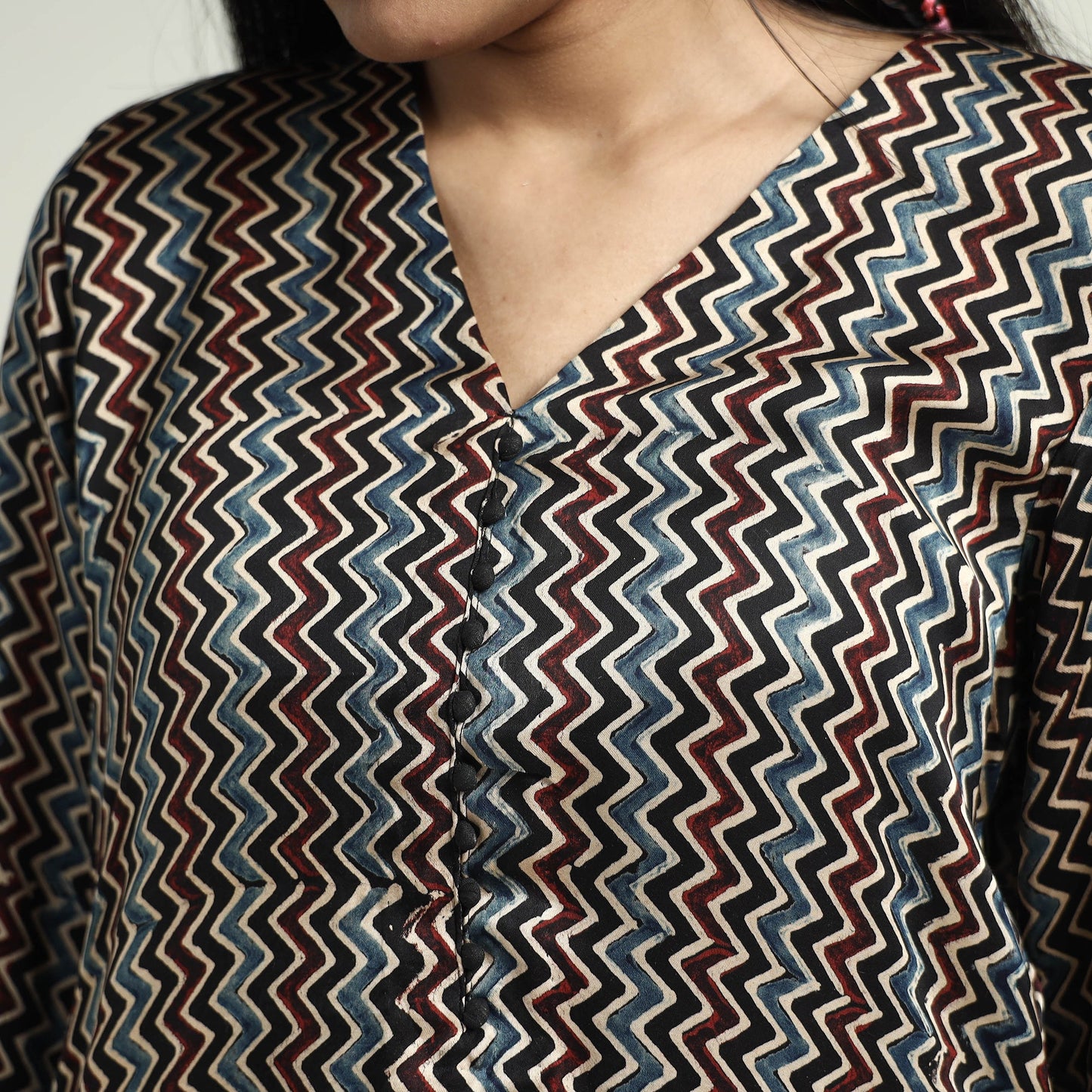  Ajrakh Block Printed Modal Silk Kurta with Palazzo Set 