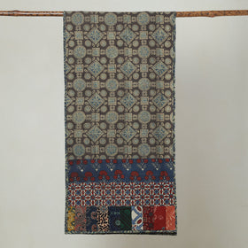  Ajrakh Block Printed Patchwork Cotton Stole 17 