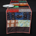 Multicolor Block Printed Patchwork Cotton Table Runner