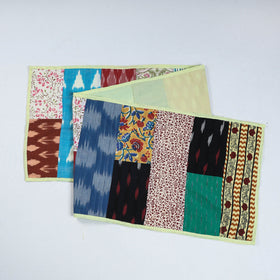 Multicolor Block Printed Patchwork Cotton Table Runner
