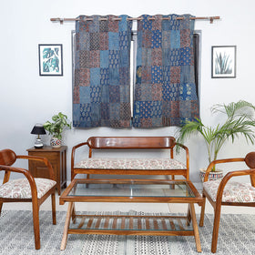 Ajrakh Block Printing Patchwork Cotton Window Curtain