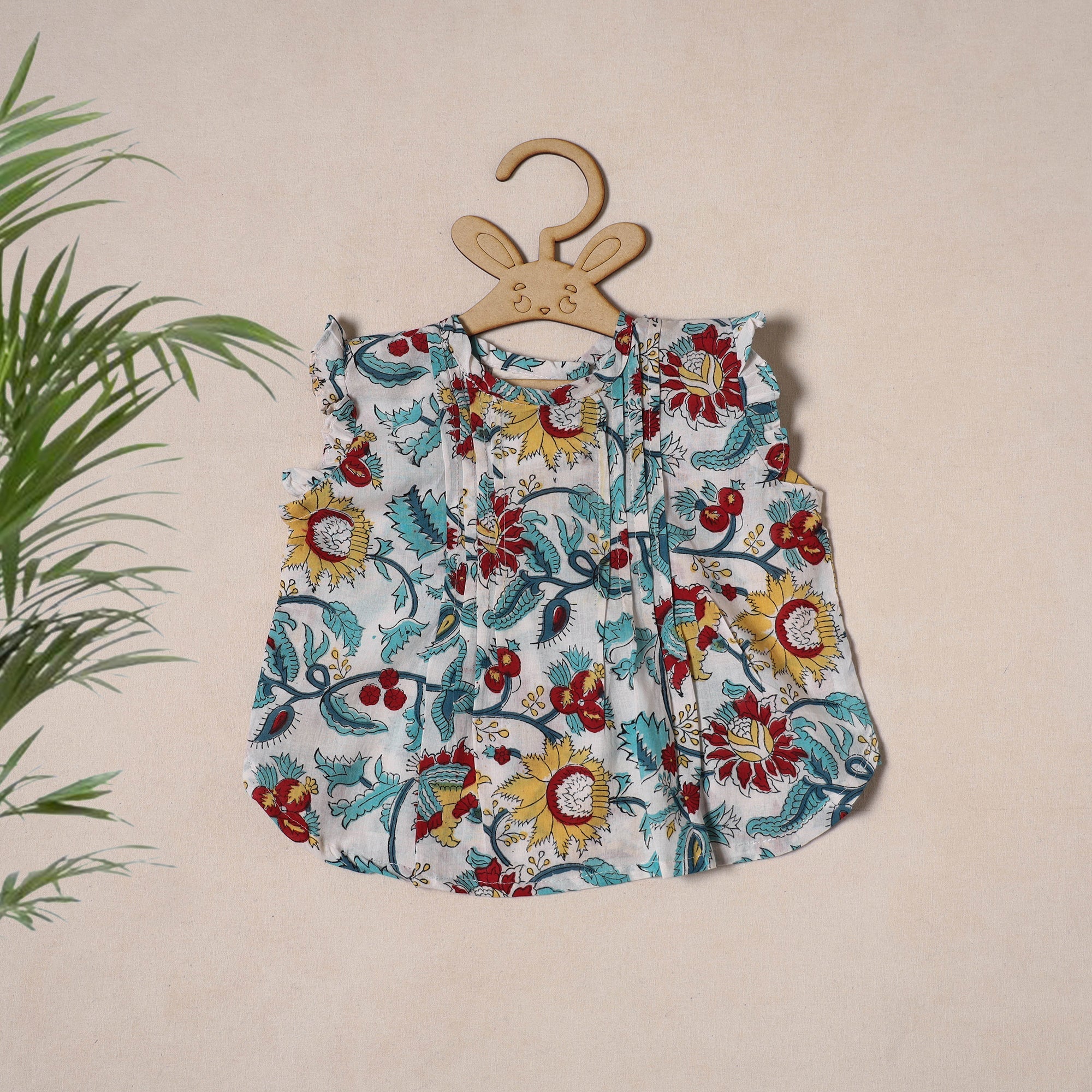 Multicolor - pure cotton baby girls floral top & shorts