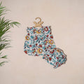 Multicolor - pure cotton baby girls floral top & shorts
