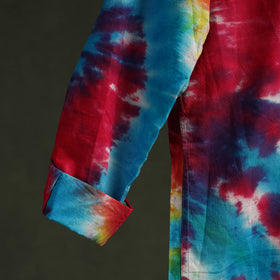 Multicolor - pure cotton full sleeve tie-dye men shibori