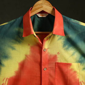 Pure cotton half sleeve tie-dye men shibori shirt 12