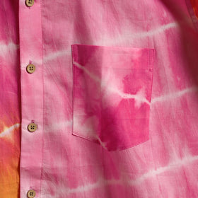 Multicolor - pure cotton half sleeve tie-dye men shibori