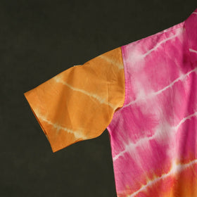 Multicolor - pure cotton half sleeve tie-dye men shibori
