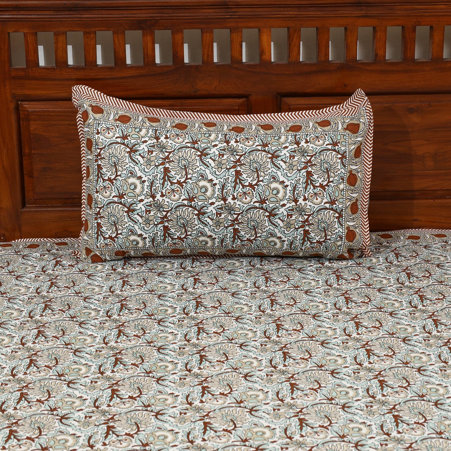Buy Pure Cotton Single Sanganeri Print Bed Sheet